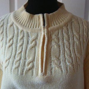 NWT Alfred Dunner Light Yellow Cable Knit Sweater 2X